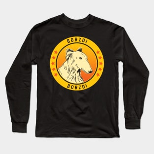 Borzoi Dog Portrait Long Sleeve T-Shirt